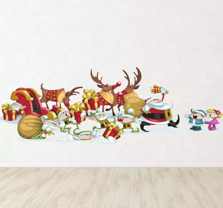 Santa Claus is Here Christmas Decal - TenStickers