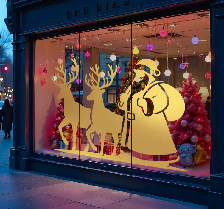 Santa Claus silhouette Christmas sticker - TenStickers