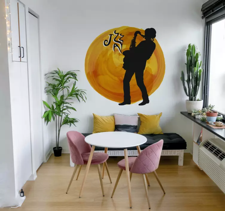 Saxophone Player Silhouette music stickers - TenStickers