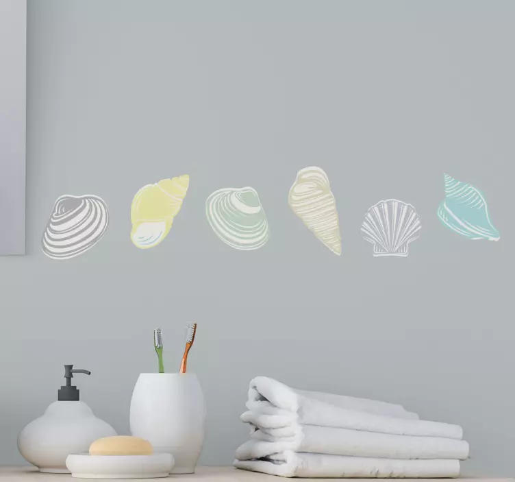 Seashell Arrangement nature wall sticker - TenStickers