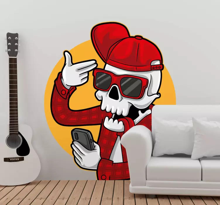 Selfie skeleton halloween sticker - TenStickers