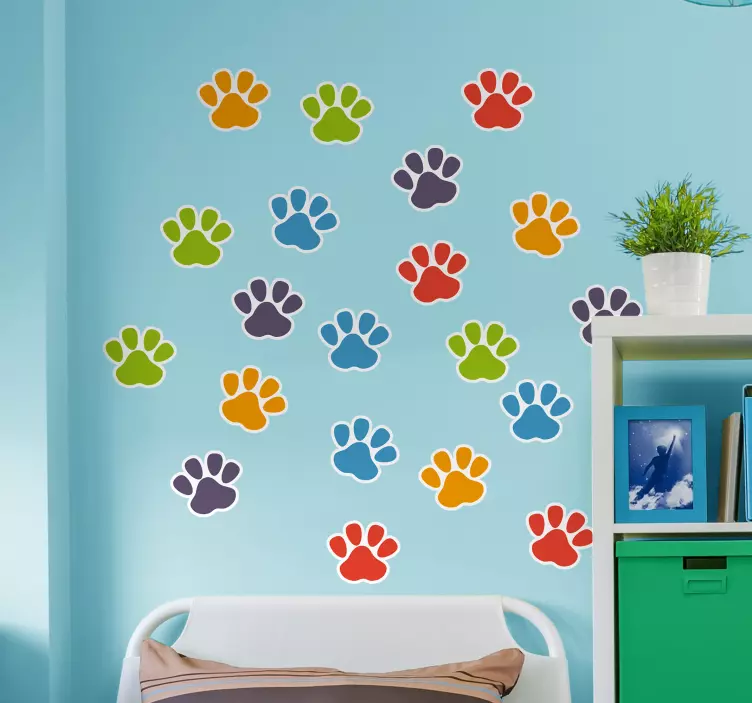 Set color footprints wall decal - TenStickers