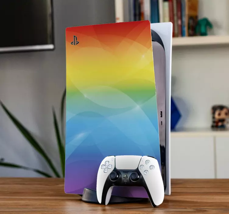 Shiny rainbow effect PS5 sticker - TenStickers