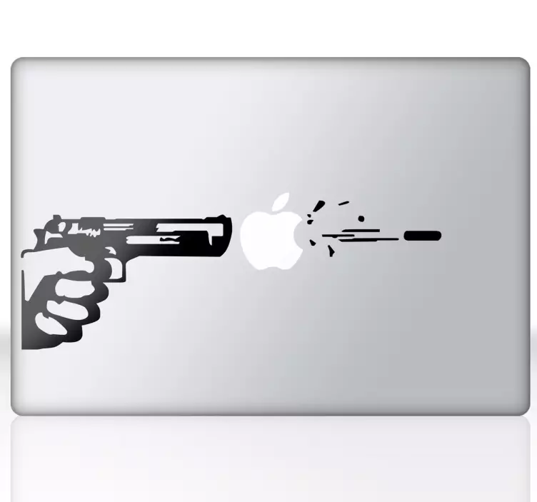 Shooting Gun mac skin sticker - TenStickers