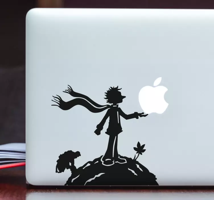 Silhouette of Little Prince laptop sticker - TenStickers