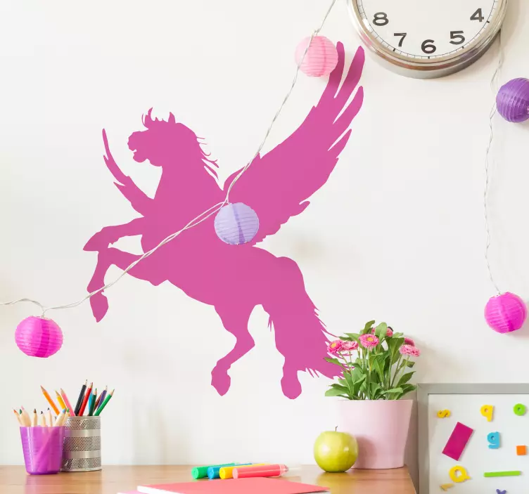 Silhouette Winged Horse Decal - TenStickers