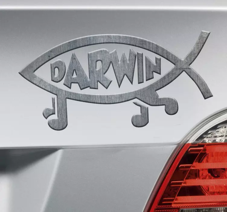 Silver fish car vinyl sticker - TenStickers