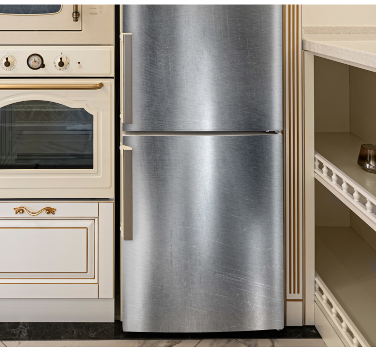 Silver metal rustic texture fridge decal - TenStickers