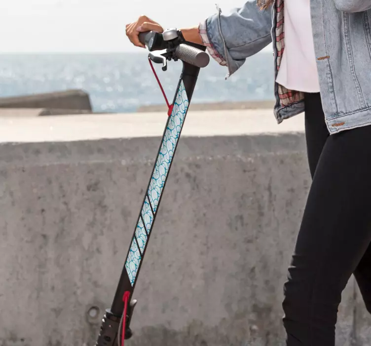  Wave pattern scooter sticker - TenStickers