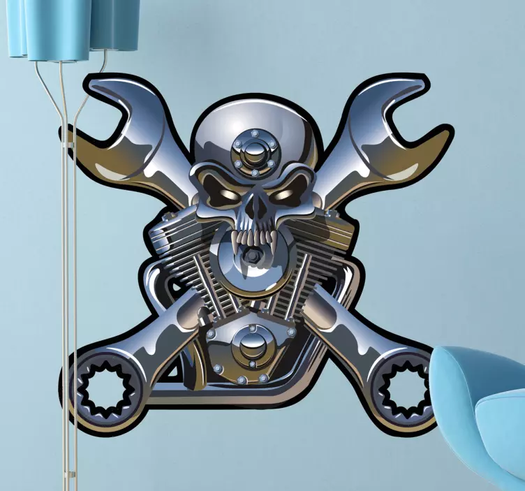 Skull Engine Wall Sticker - TenStickers
