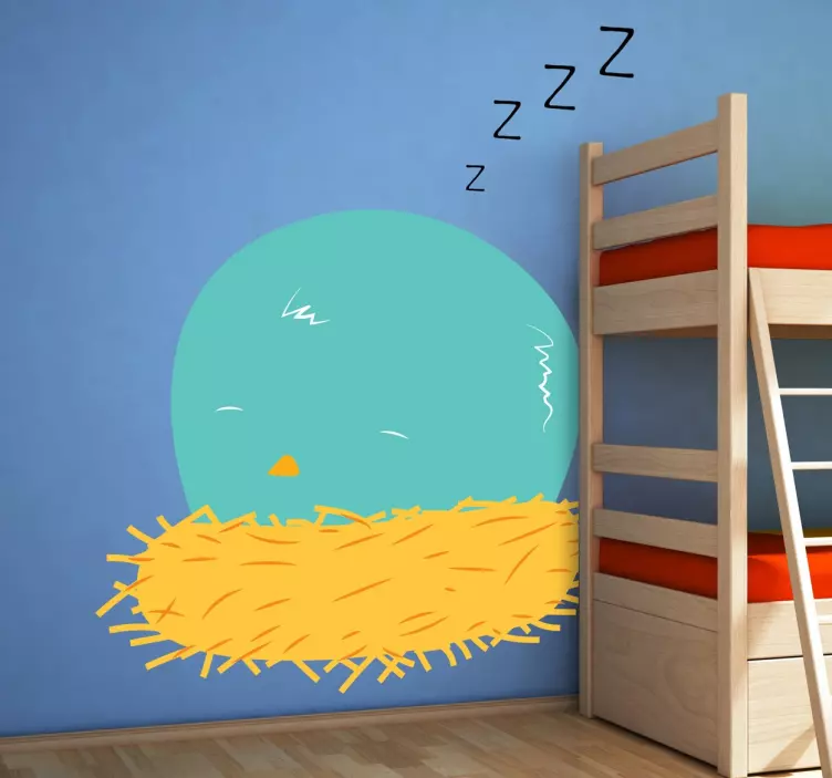 Sleeping Bird Nest kid's sticker - TenStickers