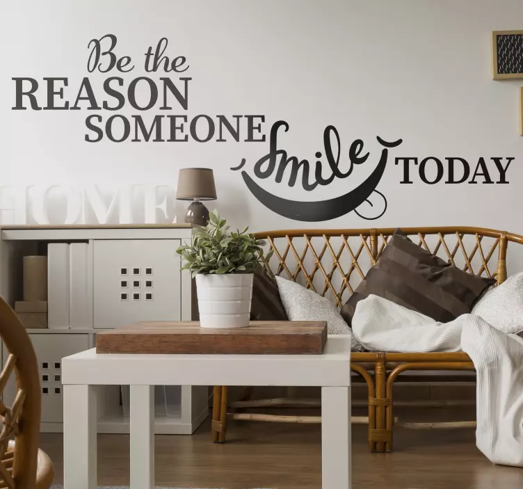 Smile today motivational wall sticker - TenStickers