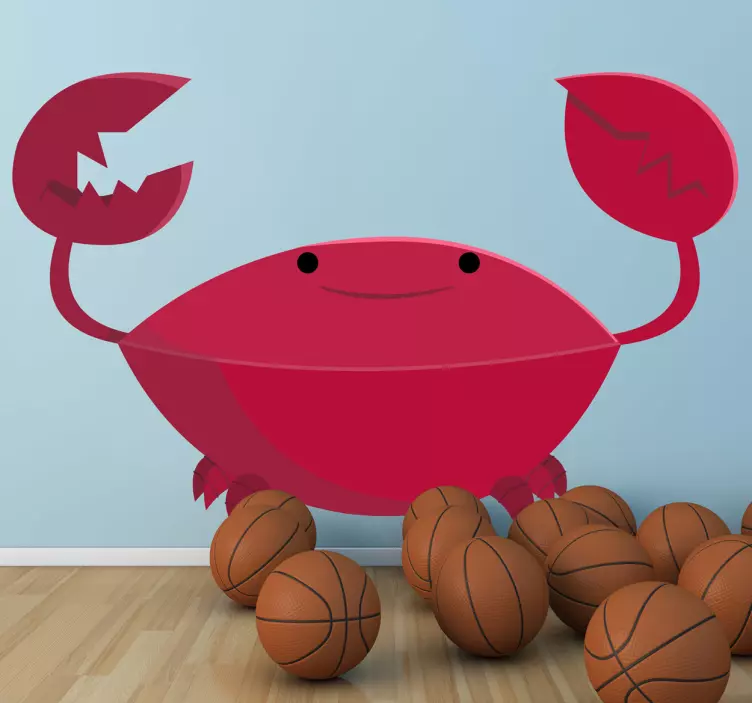 Smiling Crab Sticker - TenStickers