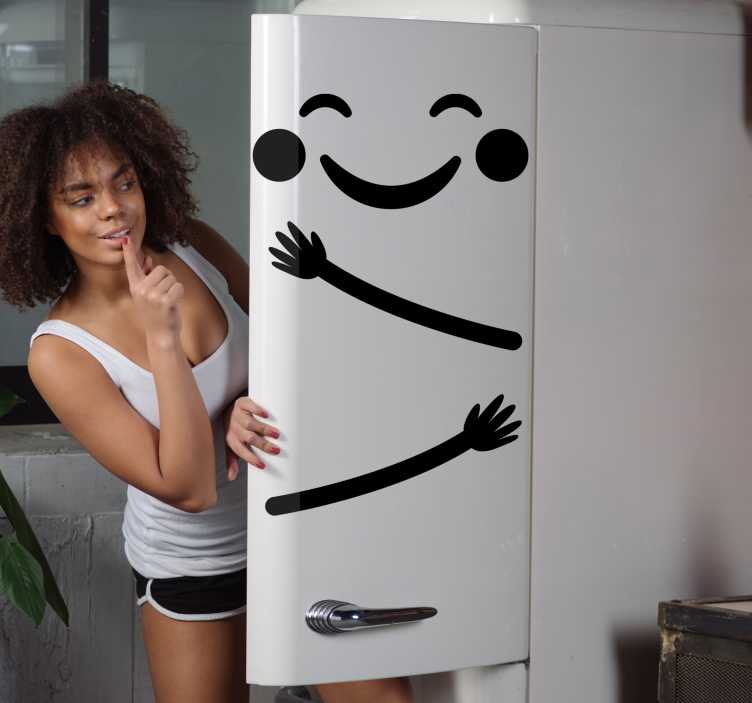 Smiling Face Embrace fridge sticker - TenStickers