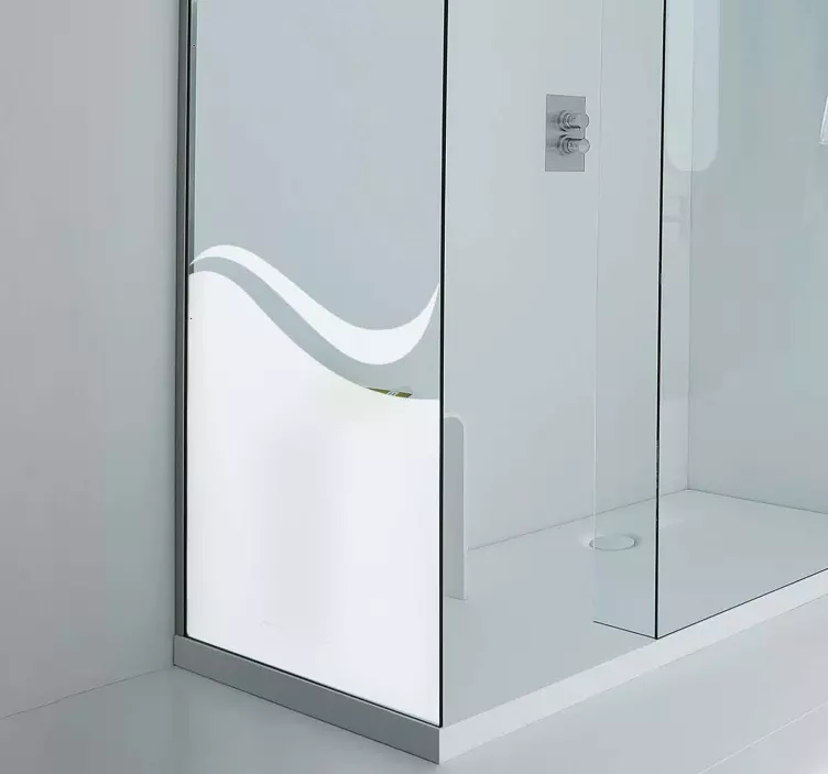 Solid abstract waves design shower screen  decal - TenStickers