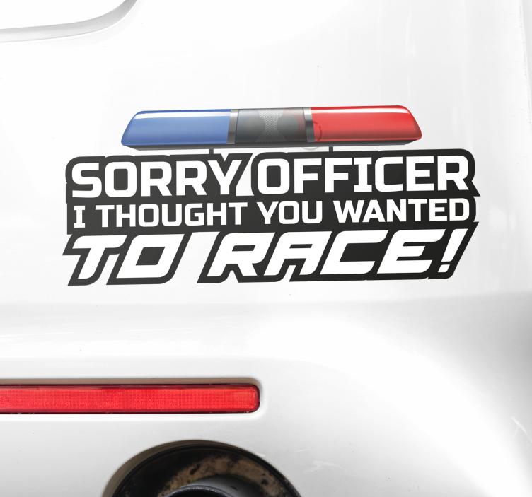 Sorry officer car sticker - TenStickers