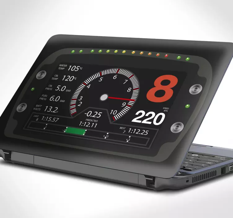 Speedometer Dashboard Display laptop skin - TenStickers