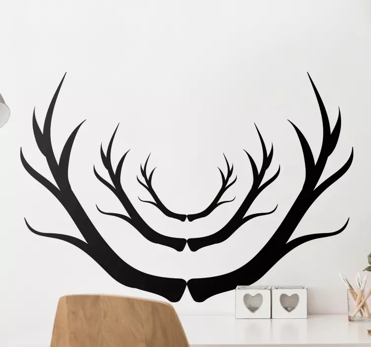 Stag antler set animal wall sticker - TenStickers