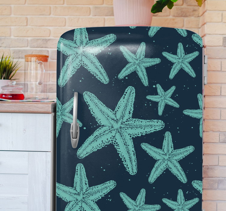 Starfish Pattern fridge sticker - TenStickers