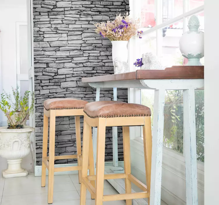 Stone brick wallpaper decal - TenStickers