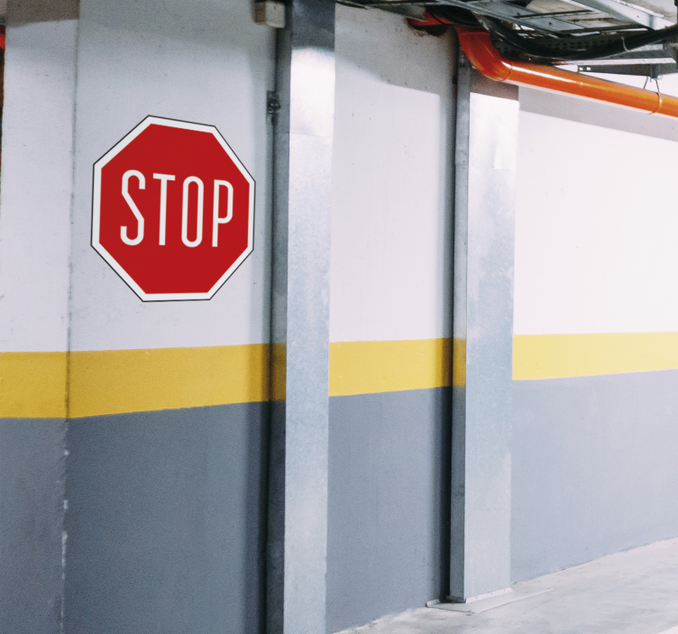 Classic Stop Sign Wall Sticker - TenStickers