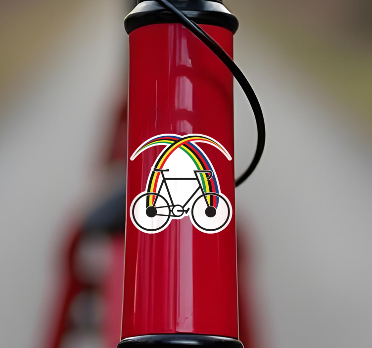 Stripes and bicycle design bike sticker - TenStickers
