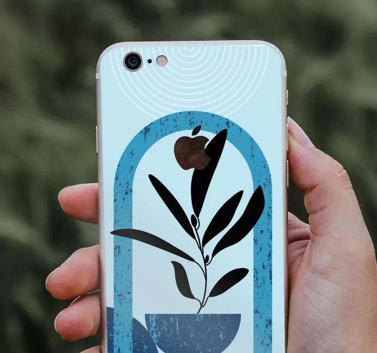 Stylish Greenery Motif iPhone sticker - TenStickers