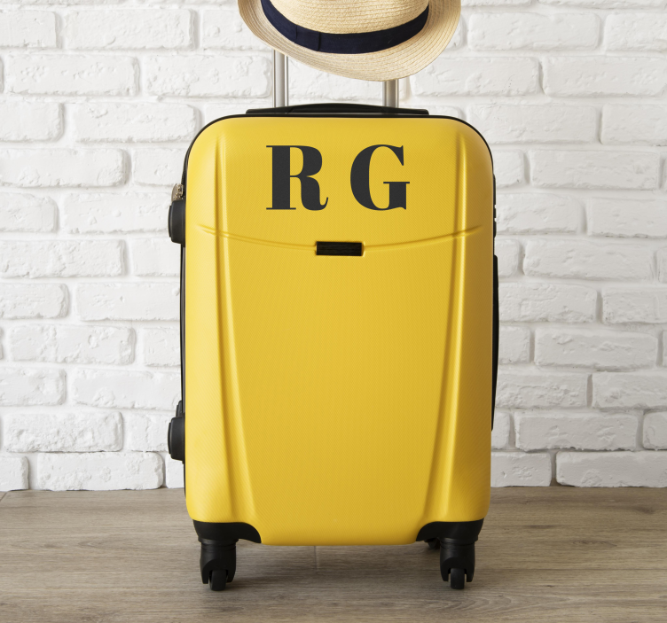 Suitcase Initials customisable sticker - TenStickers
