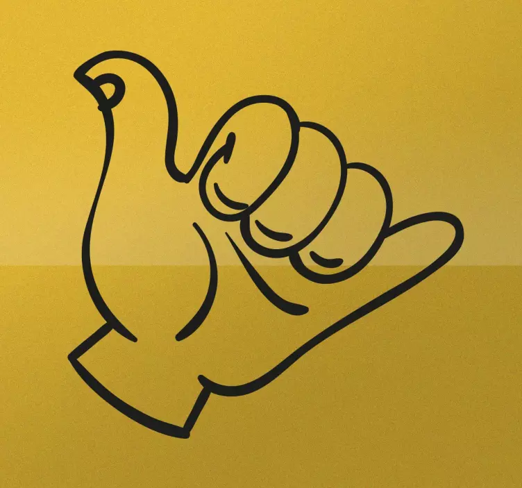 Surfing Hand Gesture Sticker - TenStickers