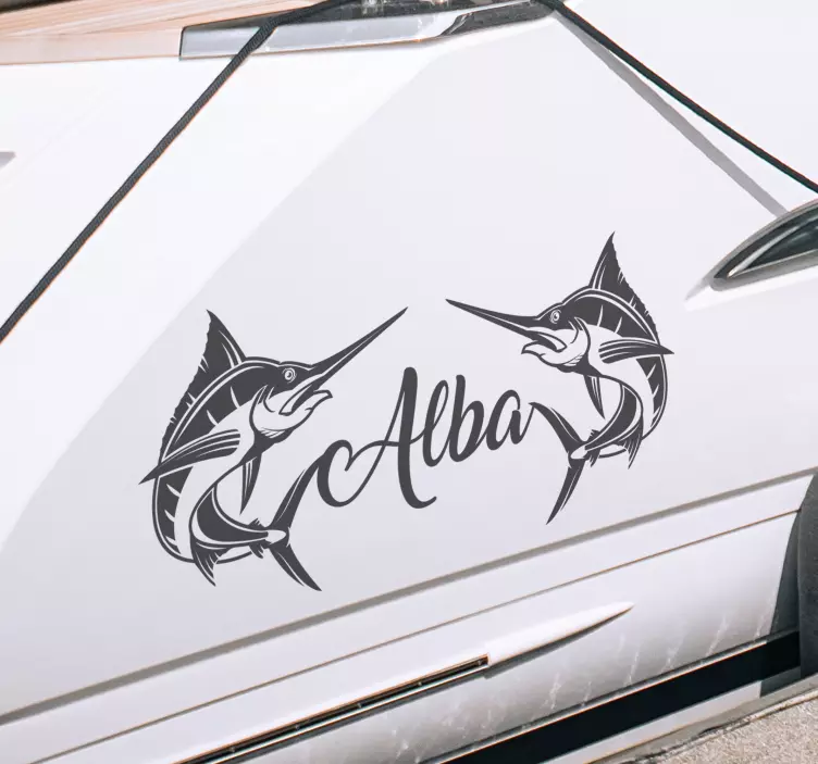 Sword fish custom sticker - TenStickers