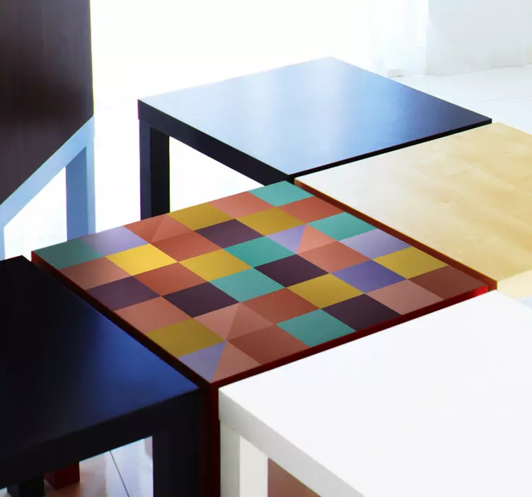 Table multicolour squares furniture sticker - TenStickers
