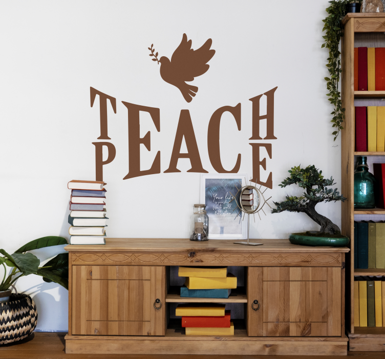 "Teach peace" text sticker - TenStickers