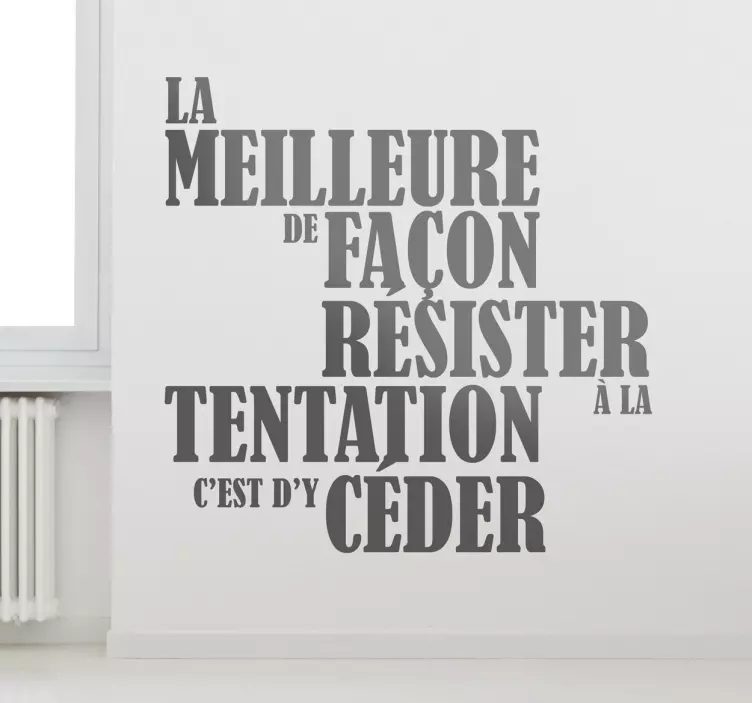 Tentation Oscar Wilde sticker text sticker - TenStickers