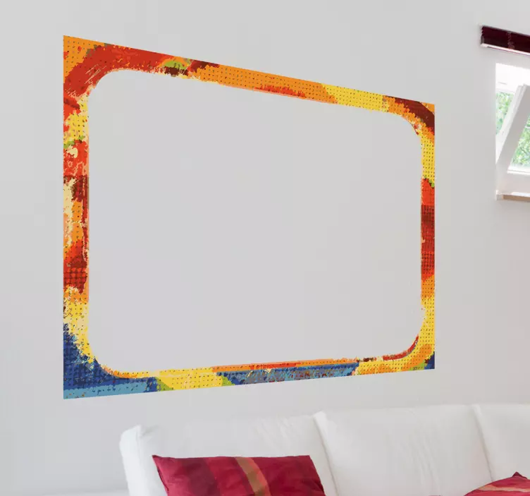 Textured Coloured Frame Wall Sticker - TenStickers