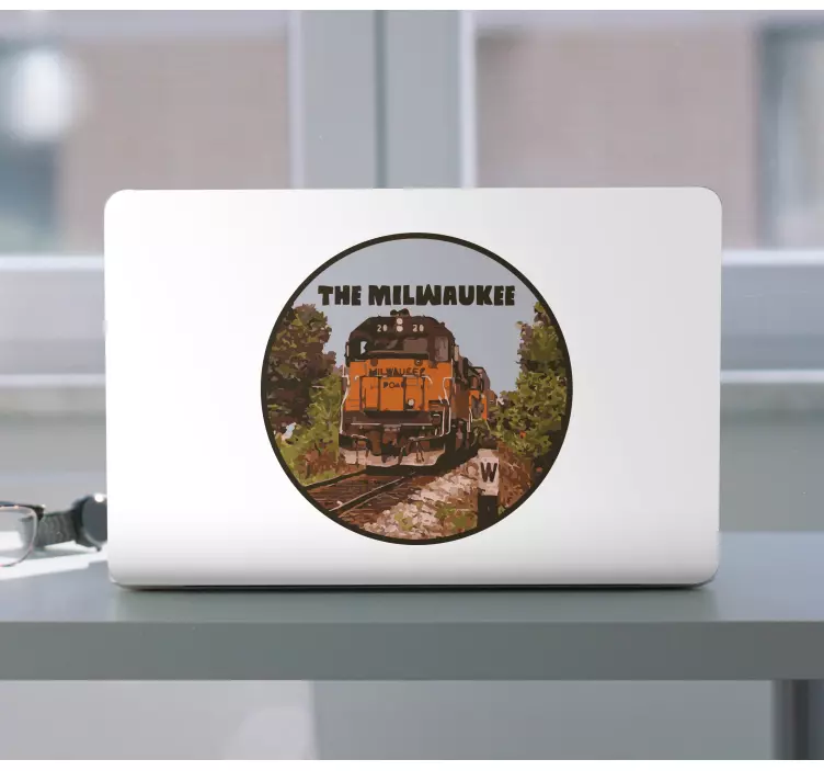 The Milwaukee road train laptop cover - TenStickers