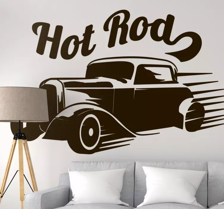 Hot rod racing car sticker - TenStickers