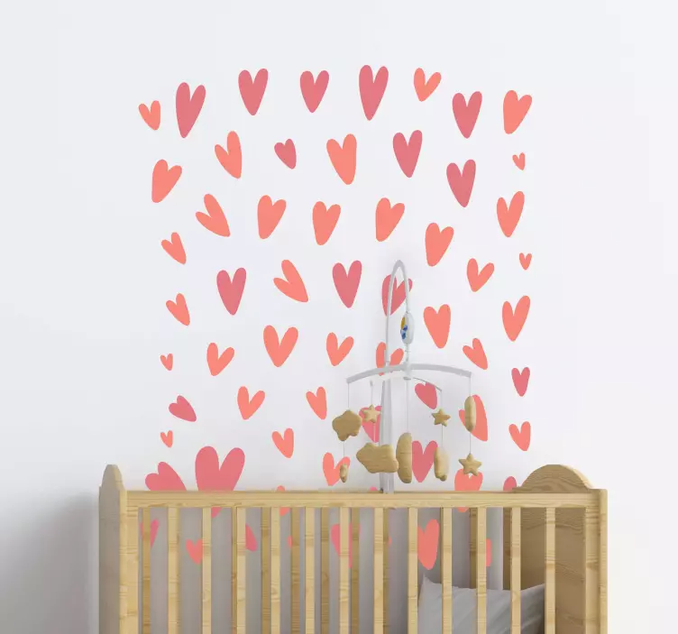 Tiny hearts  wall vinyl sticker - TenStickers