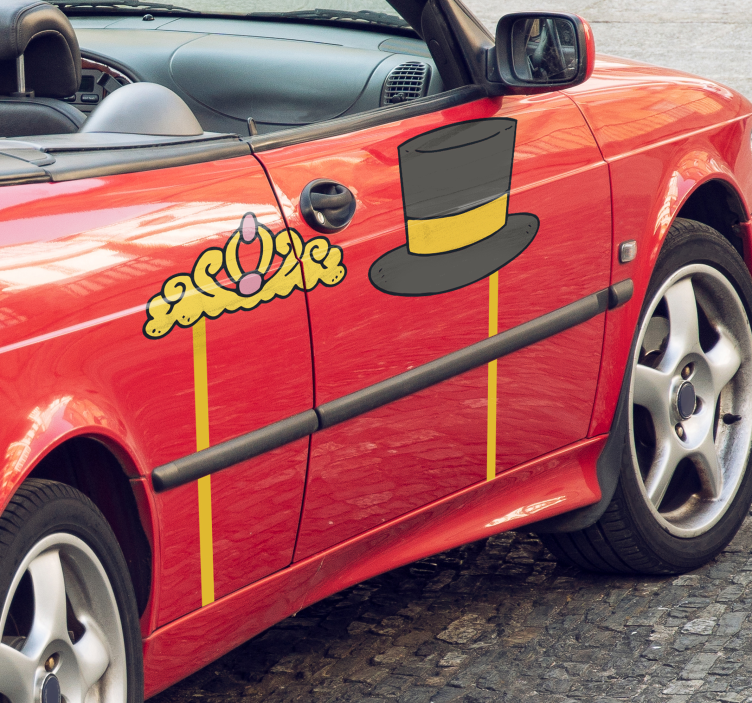 Top Hat and Crown car sticker - TenStickers