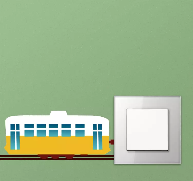 Tram Transportation Scene light switch sticker - TenStickers