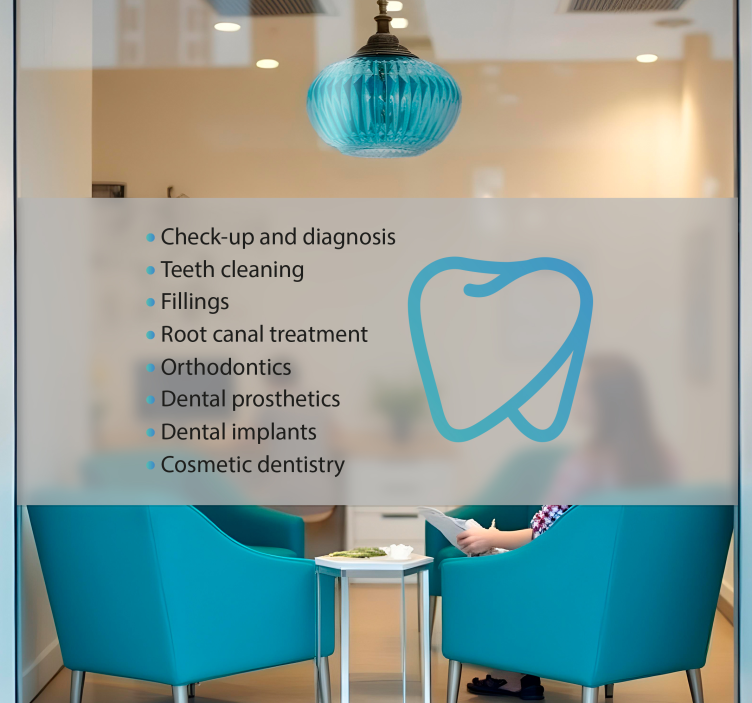 Translucent adhesive with personalised services shop window stick - TenStickers