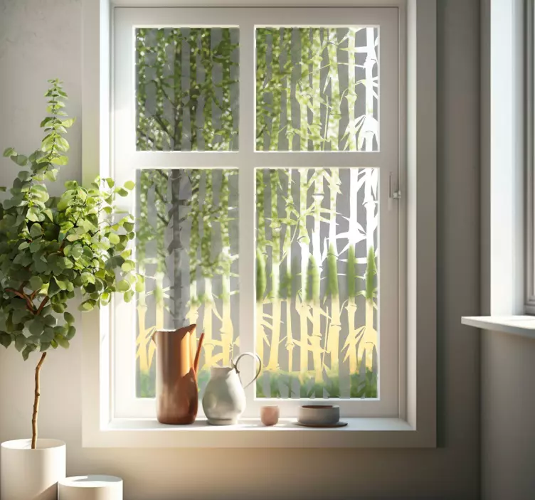 Translucent bamboo window sticker - TenStickers