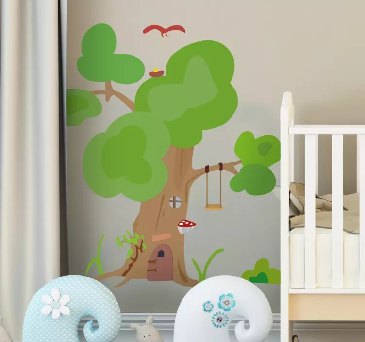 Tree house tree wall sticker - TenStickers