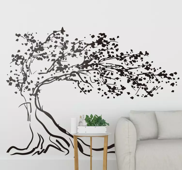 Tree In The Wind Tree Wall Sticker - TenStickers