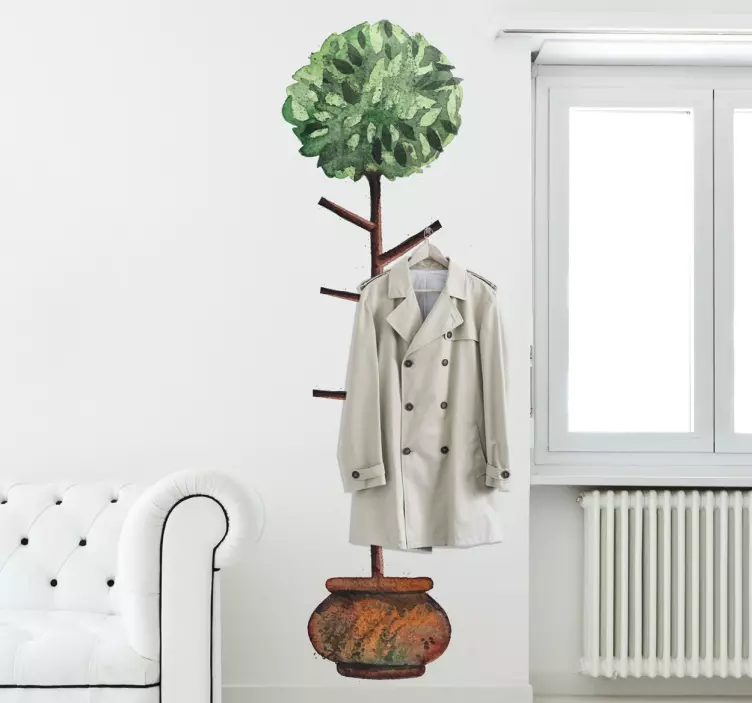 Tree Planter Holder coat hanger sticker - TenStickers