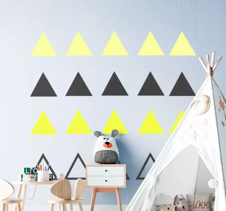 Triangular Shape Arrangement geometric wall sticker - TenStickers