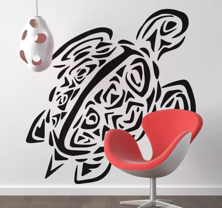 Tribal Turtle Wall Sticker - TenStickers