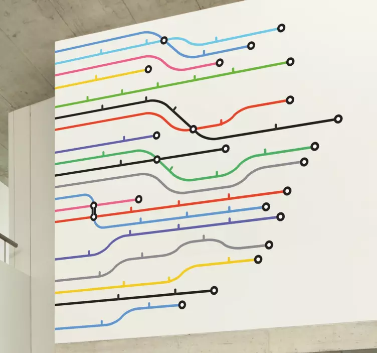 Tube Lines Wall Sticker - TenStickers