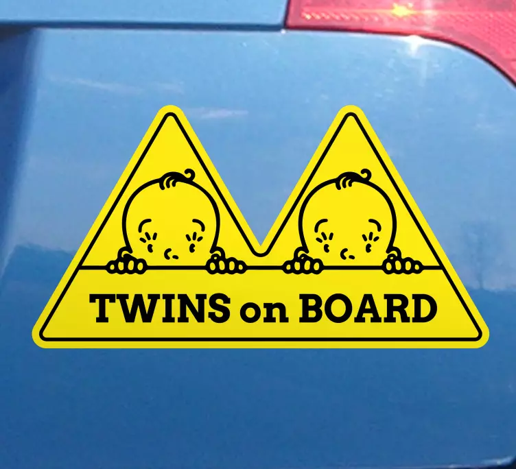 Twins on board boys design car sticker - TenStickers