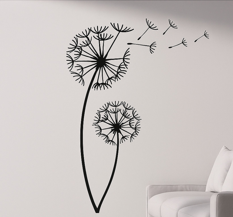 Two dandelions living room wall sticker - TenStickers