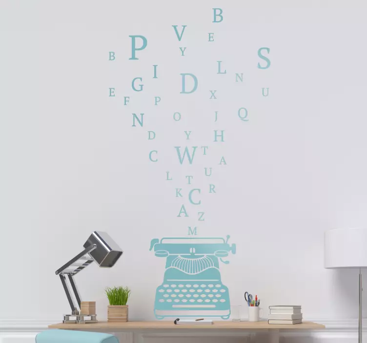 Typewriter object wall sticker - TenStickers
